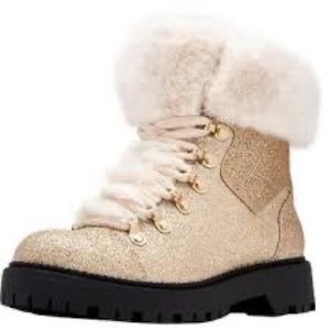 Katy Perry Collection The Henry Gold Lace Up Bootie size 9.5
